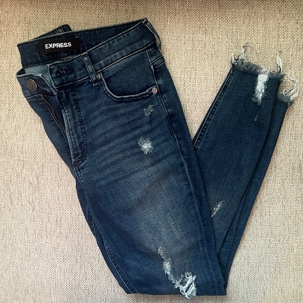 Express jeans, high rise, ankle, 4p